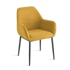 Zestaw 2 tapicerowanych foteli w kolorowej tkaninie i metalowej ramie - Valeria Viadurini