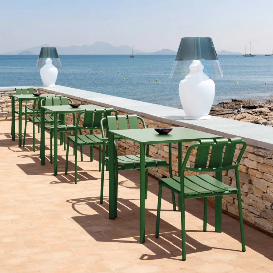 Zestaw 2 krzeseł ogrodowych wykonanych w całości z aluminium - Resplendent Viadurini