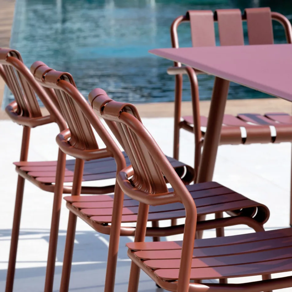 Zestaw 2 krzeseł ogrodowych wykonanych w całości z aluminium - Resplendent Viadurini