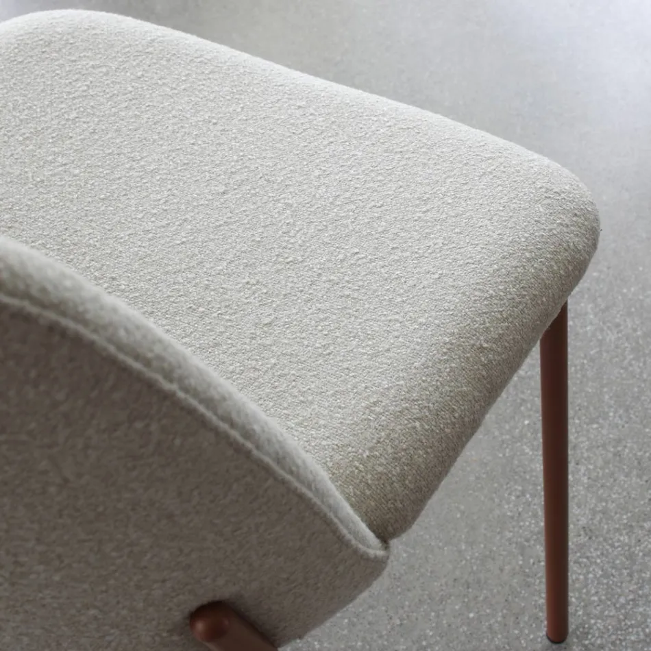 Zestaw 2 krzeseł do salonu z tkaniny i metalu Made in Italy - Ivy Viadurini