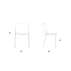 Zestaw 2 krzeseł do salonu z tkaniny i metalu Made in Italy - Ivy Viadurini