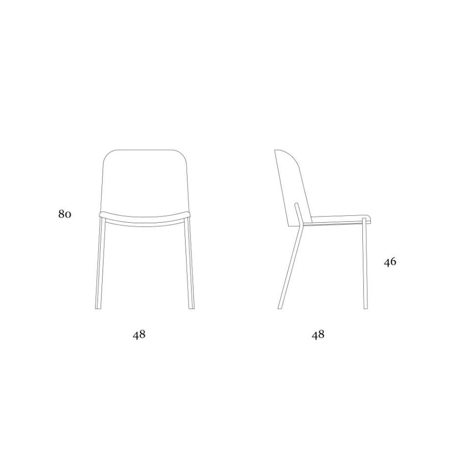 Zestaw 2 krzeseł do salonu z tkaniny i metalu Made in Italy - Ivy Viadurini