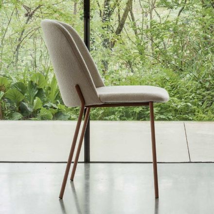 Zestaw 2 krzeseł do salonu z tkaniny i metalu Made in Italy - Ivy Viadurini