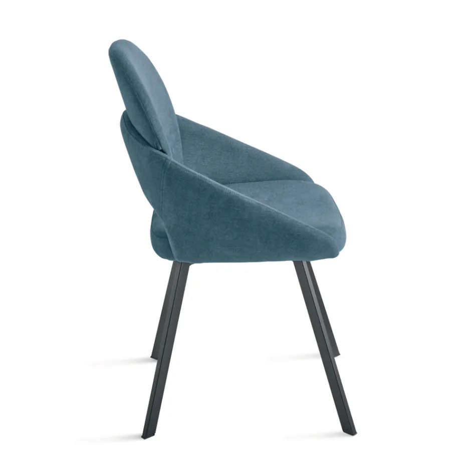 Zestaw 2 tapicerowanych krzeseł z kolorową tkaniną i metalową ramą - Damian Viadurini