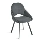 Zestaw 2 tapicerowanych krzeseł z kolorową tkaniną i metalową ramą - Damian Viadurini