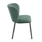 Zestaw 2 krzeseł tapicerowanych tkaniną z malowaną metalową ramą - Leandra Viadurini