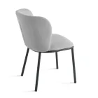 Zestaw 2 krzeseł tapicerowanych tkaniną z malowaną metalową ramą - Leandra Viadurini