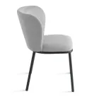 Zestaw 2 krzeseł tapicerowanych tkaniną z malowaną metalową ramą - Leandra Viadurini
