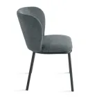 Zestaw 2 krzeseł tapicerowanych tkaniną z malowaną metalową ramą - Leandra Viadurini