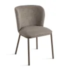 Zestaw 2 krzeseł tapicerowanych tkaniną z malowaną metalową ramą - Leandra Viadurini