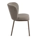 Zestaw 2 krzeseł tapicerowanych tkaniną z malowaną metalową ramą - Leandra Viadurini
