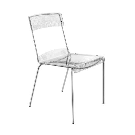 Zestaw 2 krzeseł z pleksiglasu, które można ustawiać jeden na drugim, wyprodukowanych we Włoszech - Nala Viadurini