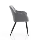 Zestaw 2 krzeseł z tkaniny z efektem aksamitu – pluton Viadurini