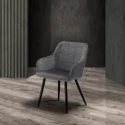 Zestaw 2 krzeseł z tkaniny z efektem aksamitu – pluton Viadurini