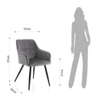 Zestaw 2 krzeseł z tkaniny z efektem aksamitu – pluton Viadurini