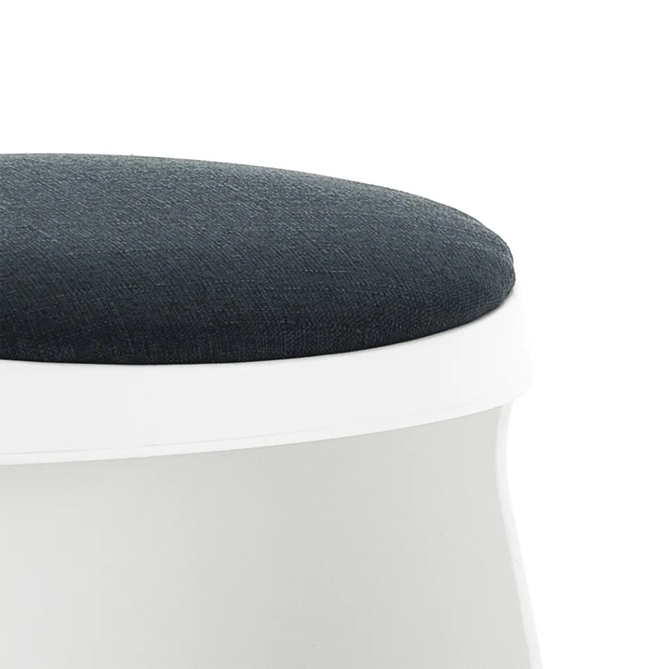 Zestaw 2 stołków z polipropylenu i siedziska z tkaniny – Anchois Viadurini