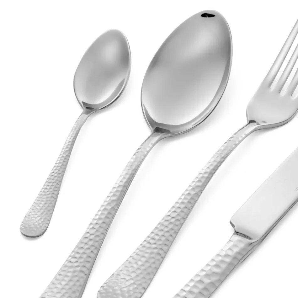Zestaw 24 sztućców z polerowanej stali nierdzewnej Made in Italy - Historia Viadurini