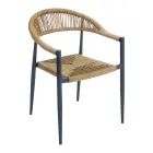 Zestaw 4 foteli aluminiowych i wiklinowych Twist - Tavira Viadurini