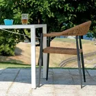 Zestaw 4 foteli aluminiowych i wiklinowych Twist - Tavira Viadurini