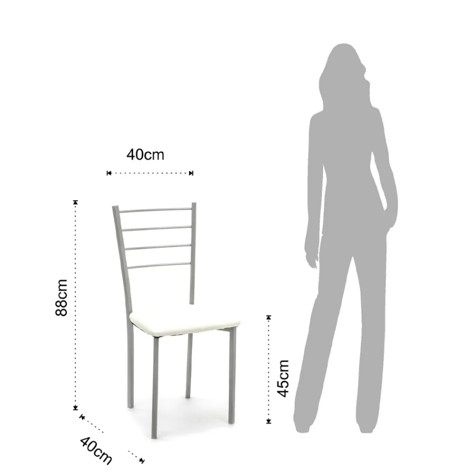 Zestaw 4 krzeseł z metalową konstrukcją pomalowaną na szaro - Galletto Viadurini