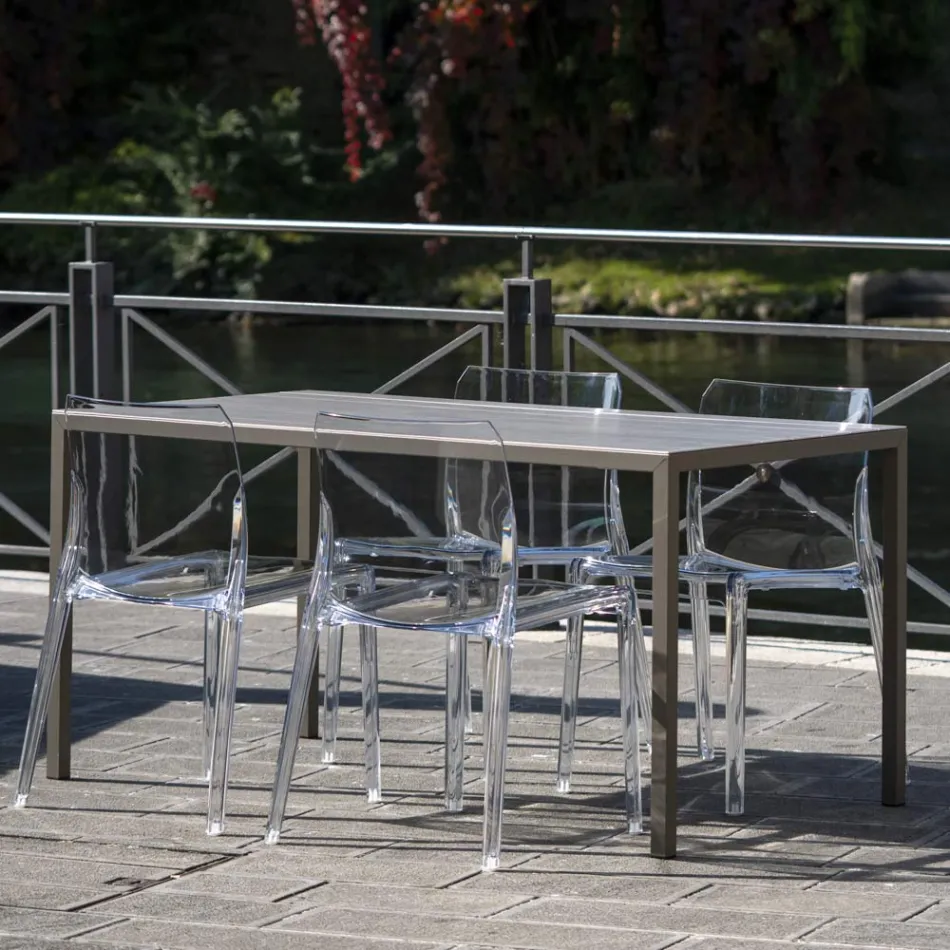 Zestaw 4 krzeseł do użytku zewnętrznego i wewnętrznego z polipropylenu w różnych kolorach - zbudowany Viadurini