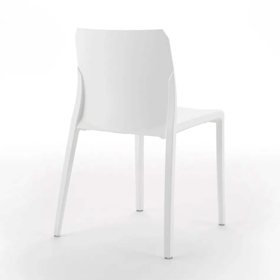 Zestaw 4 krzeseł do użytku zewnętrznego i wewnętrznego z polipropylenu w różnych kolorach - zbudowany Viadurini