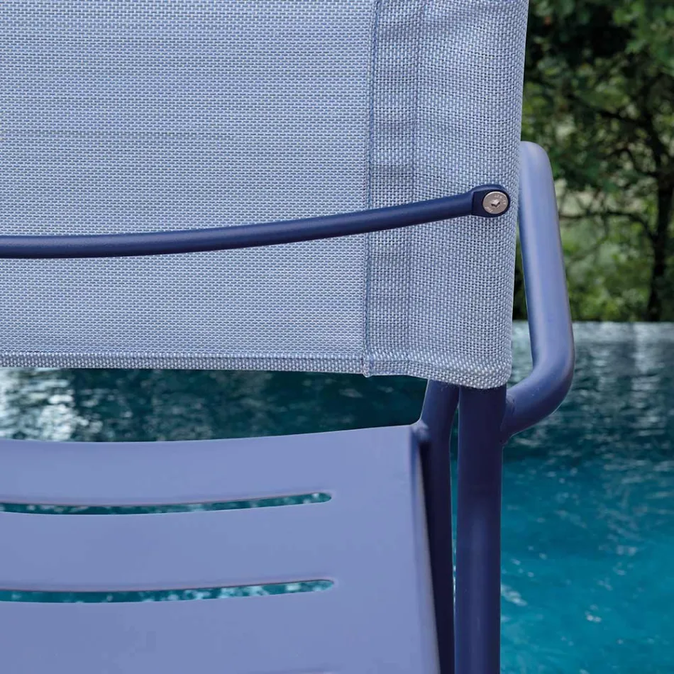 Zestaw 4 krzeseł ogrodowych z ocynkowanego metalu i Batyline - Prestigio Viadurini