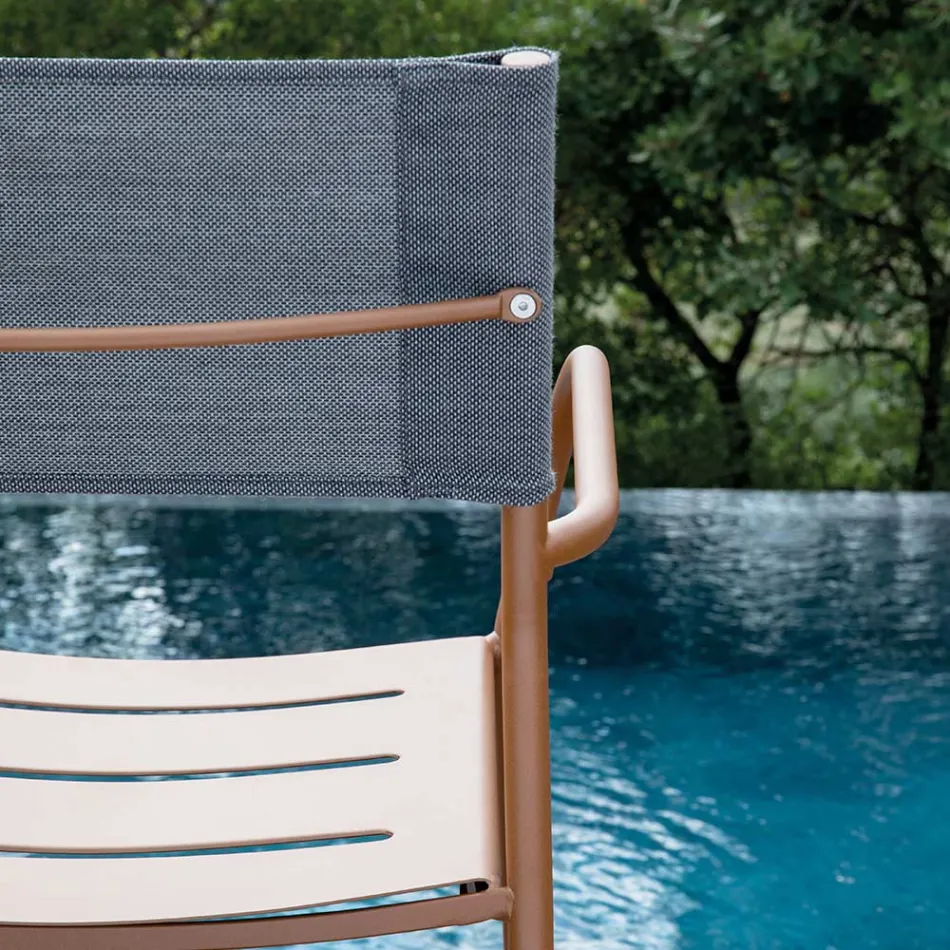 Zestaw 4 krzeseł ogrodowych z ocynkowanego metalu i Batyline - Prestigio Viadurini