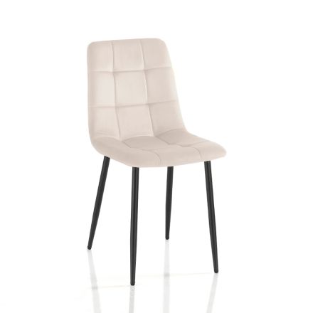 Zestaw 4 krzeseł wewnętrznych z tkaniny w różnych kolorach - Cefalo Viadurini