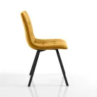 Zestaw 4 krzeseł do jadalni wyściełanych i tapicerowanych tkaniną – Chimera Viadurini