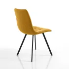 Zestaw 4 krzeseł do jadalni wyściełanych i tapicerowanych tkaniną – Chimera Viadurini