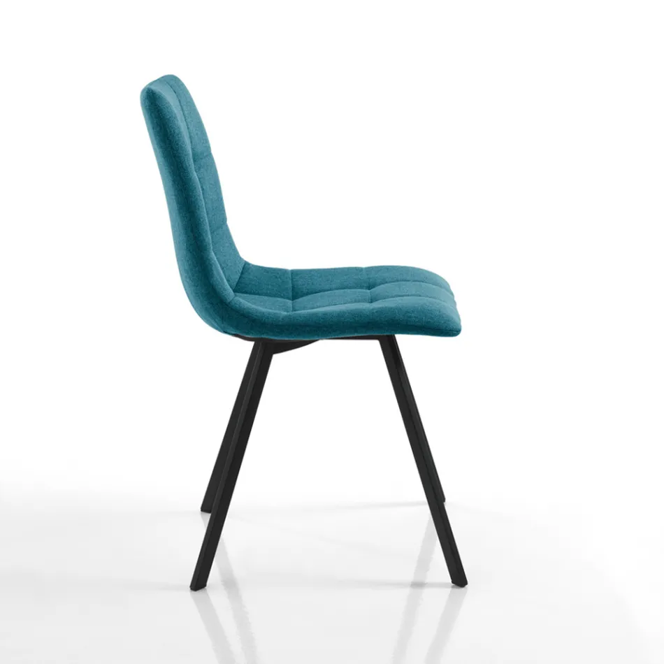 Zestaw 4 krzeseł do jadalni wyściełanych i tapicerowanych tkaniną – Chimera Viadurini