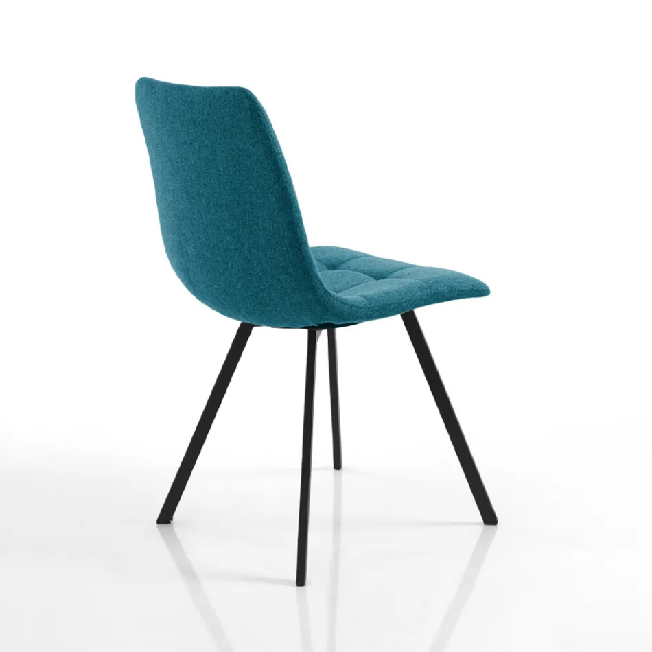 Zestaw 4 krzeseł do jadalni wyściełanych i tapicerowanych tkaniną – Chimera Viadurini