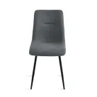 Zestaw 4 tapicerowanych krzeseł do salonu z metalową podstawą - Projekt Viadurini