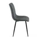 Zestaw 4 tapicerowanych krzeseł do salonu z metalową podstawą - Projekt Viadurini