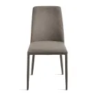 Zestaw 4 tapicerowanych krzeseł w kolorowej tkaninie i z tapicerowaną ramą - Luciana Viadurini