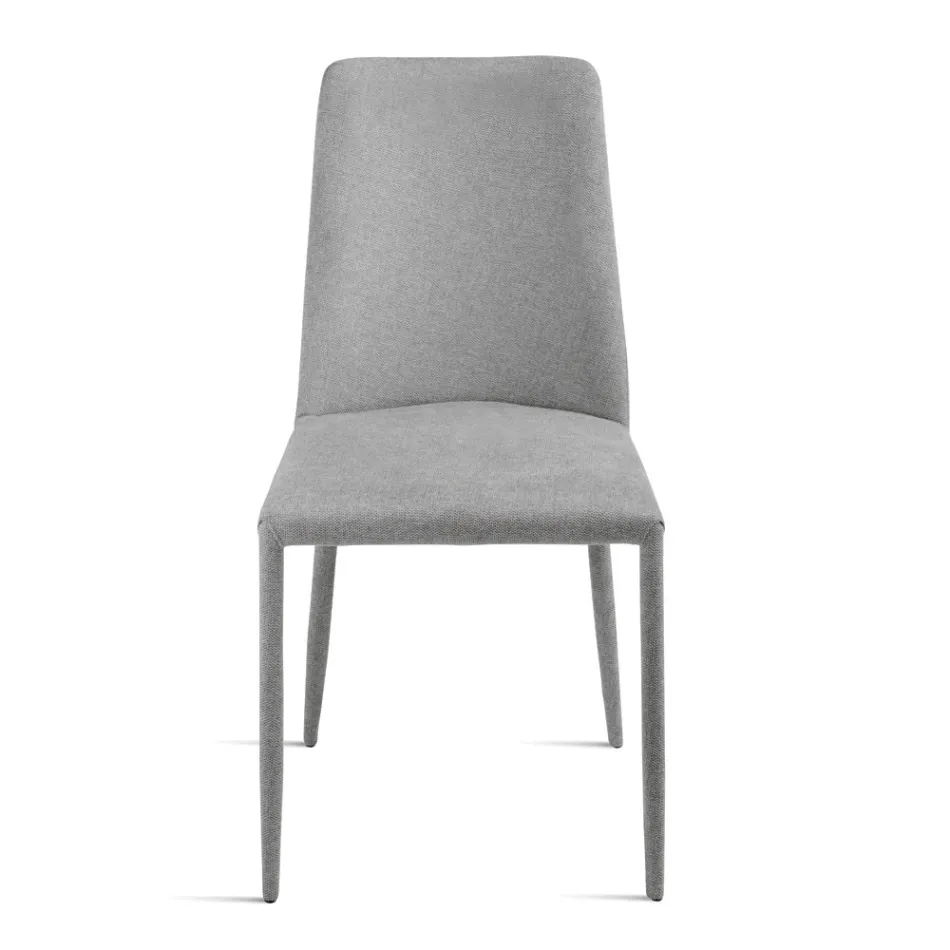 Zestaw 4 tapicerowanych krzeseł w kolorowej tkaninie i z tapicerowaną ramą - Luciana Viadurini