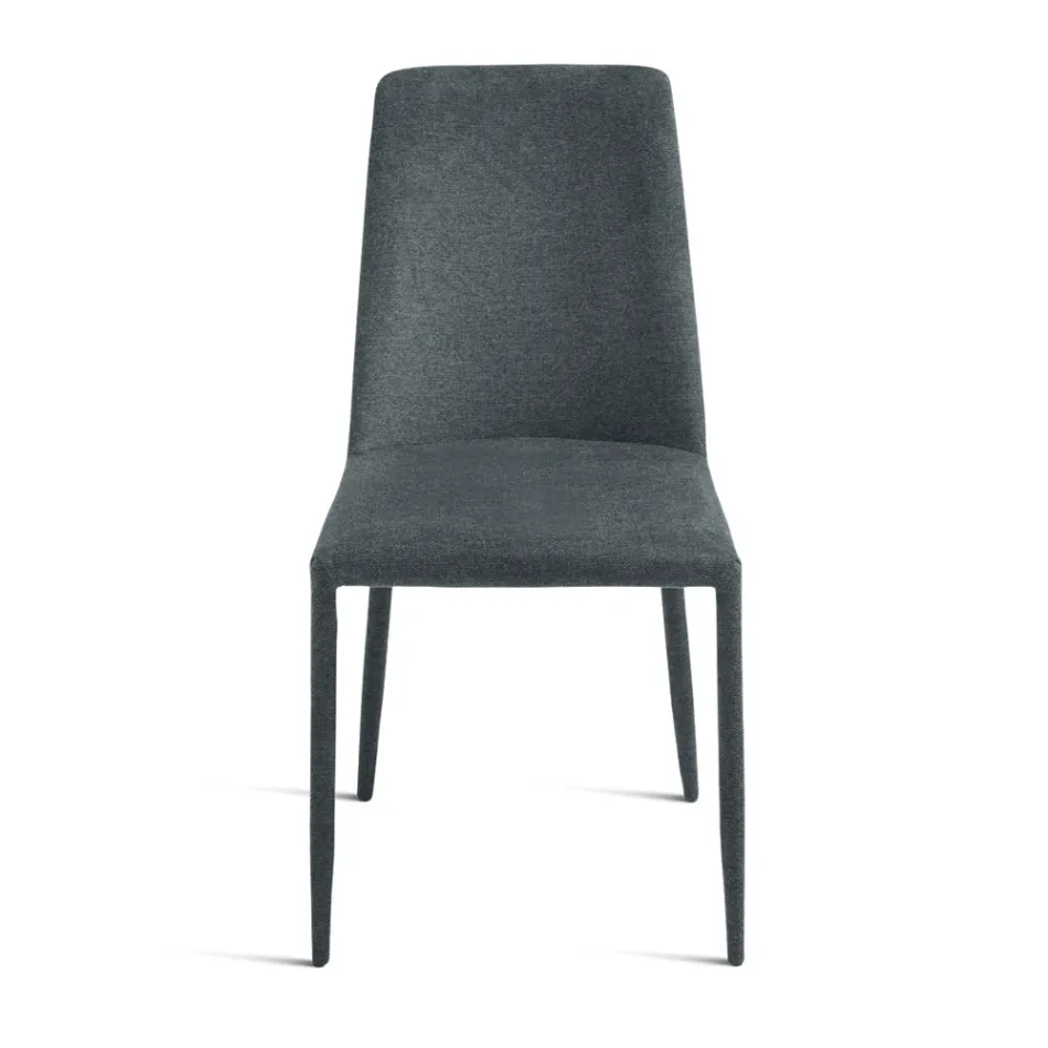 Zestaw 4 tapicerowanych krzeseł w kolorowej tkaninie i z tapicerowaną ramą - Luciana Viadurini