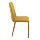 Zestaw 4 tapicerowanych krzeseł w kolorowej tkaninie i z tapicerowaną ramą - Luciana Viadurini