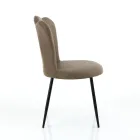 Zestaw 4 krzeseł ze skóry syntetycznej z efektem postarzenia - bursztyn Viadurini