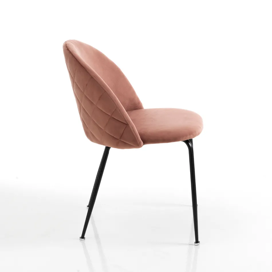 Zestaw 4 krzeseł z mikrofibry z efektem aksamitu – Terbio Viadurini