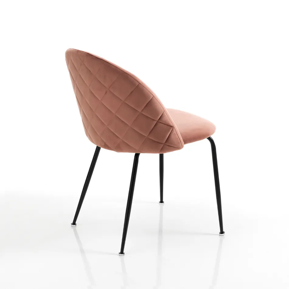 Zestaw 4 krzeseł z mikrofibry z efektem aksamitu – Terbio Viadurini