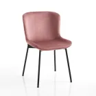 Zestaw 4 krzeseł z tkaniny i uchylnych nóżek – Dentice Viadurini