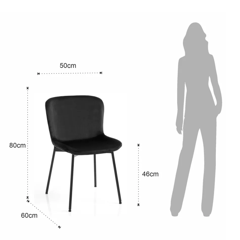 Zestaw 4 krzeseł z tkaniny i uchylnych nóżek – Dentice Viadurini