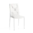 Zestaw 4 krzeseł tapicerowanych skórą syntetyczną. Różne wykończenia – uran Viadurini