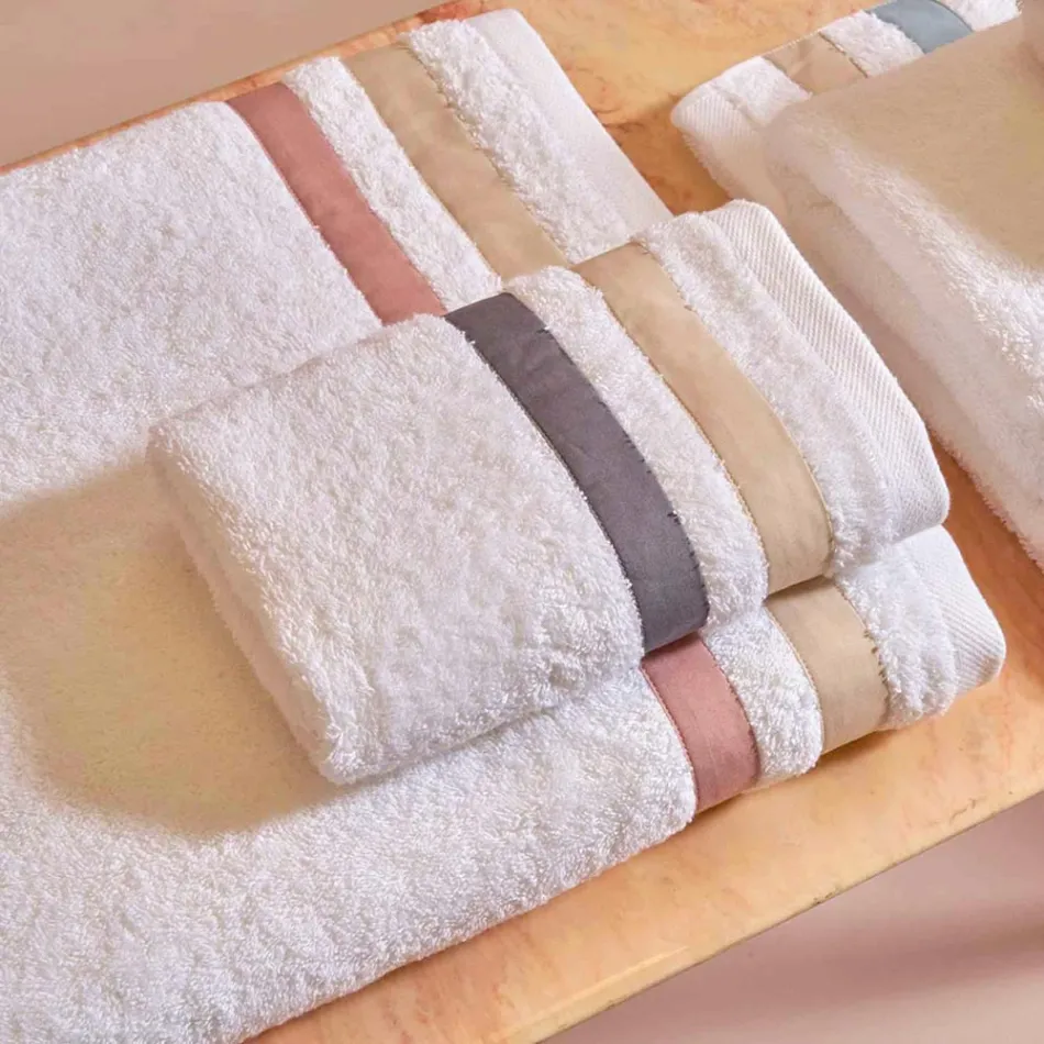 Zestaw ręczników do twarzy Serenity Double Ruffle Cotton Terry Guest Viadurini