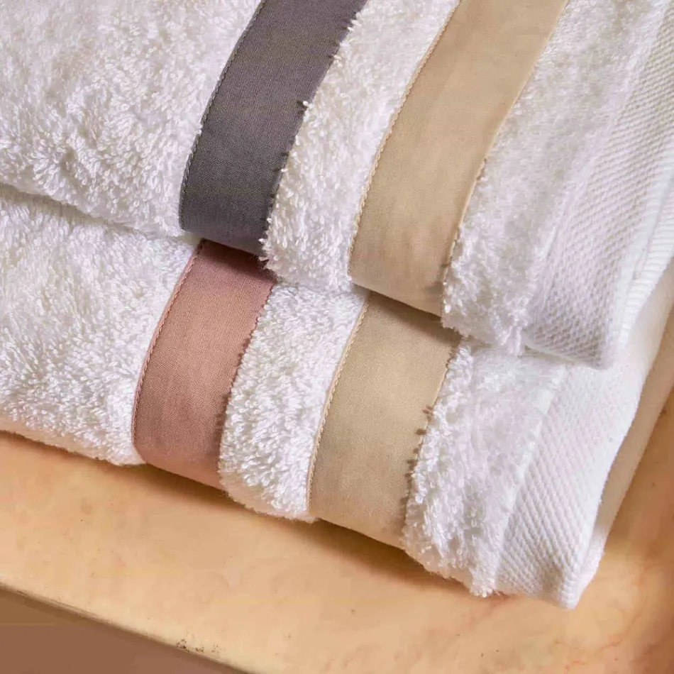 Zestaw ręczników do twarzy Serenity Double Ruffle Cotton Terry Guest Viadurini