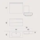 Zestaw drewnianych zawieszek do mebli łazienkowych wyprodukowanych we Włoszech Cesena Viadurini