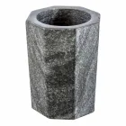 Zestaw nowoczesnych akcesoriów łazienkowych w żyłkowany szary marmur Montafia Viadurini