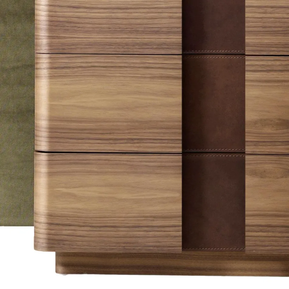 Komoda wysoka z litego drewna design Grilli York made in Italy Viadurini